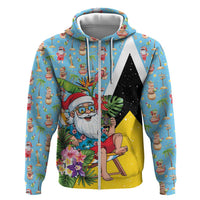 Saint Lucia Christmas Hoodie Tropical Santa Claus - Wonder Print Shop