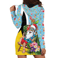 Saint Lucia Christmas Hoodie Dress Tropical Santa Claus - Wonder Print Shop