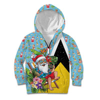 Saint Lucia Christmas Kid Hoodie Tropical Santa Claus - Wonder Print Shop