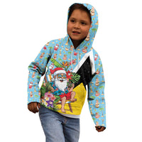 Saint Lucia Christmas Kid Hoodie Tropical Santa Claus - Wonder Print Shop
