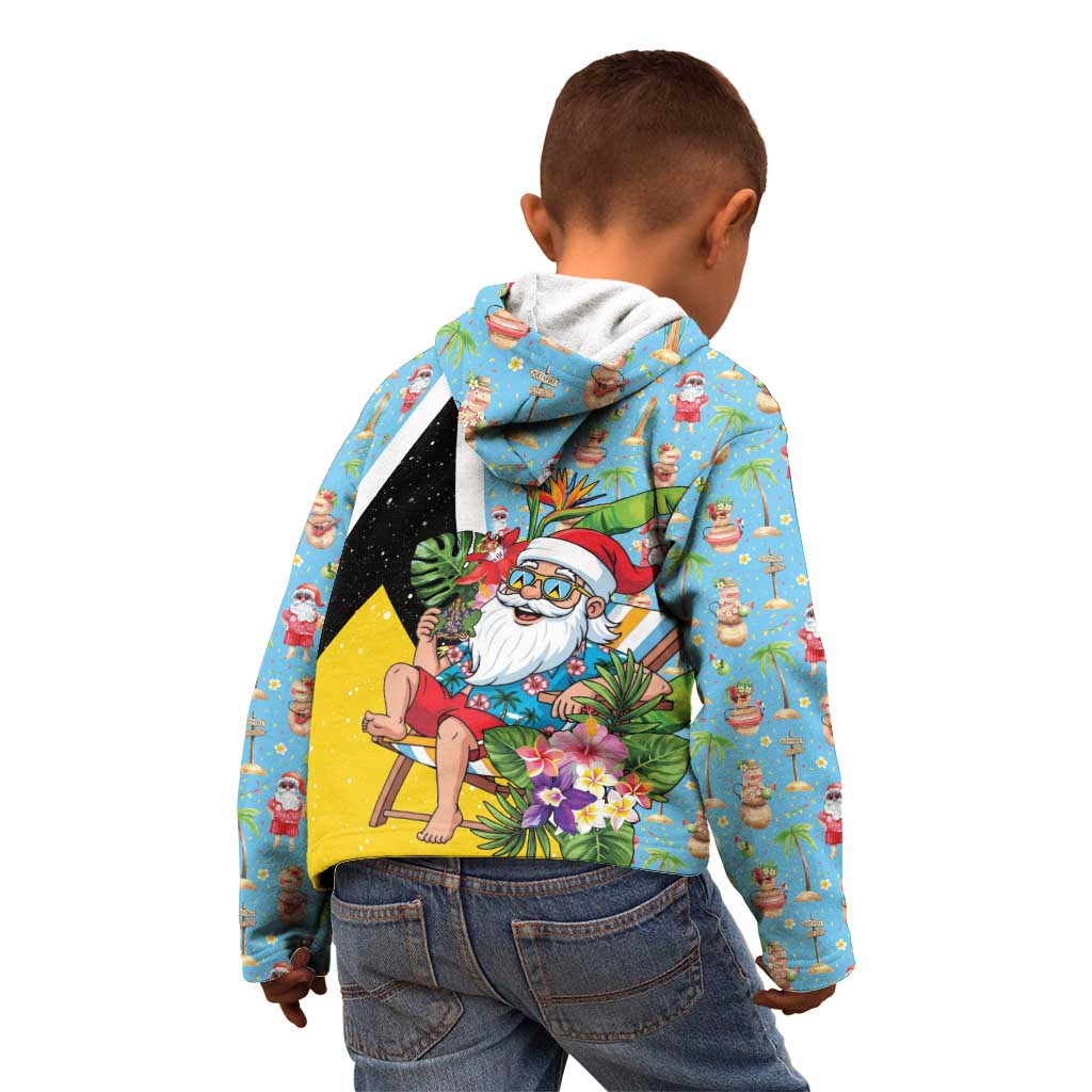 Saint Lucia Christmas Kid Hoodie Tropical Santa Claus - Wonder Print Shop