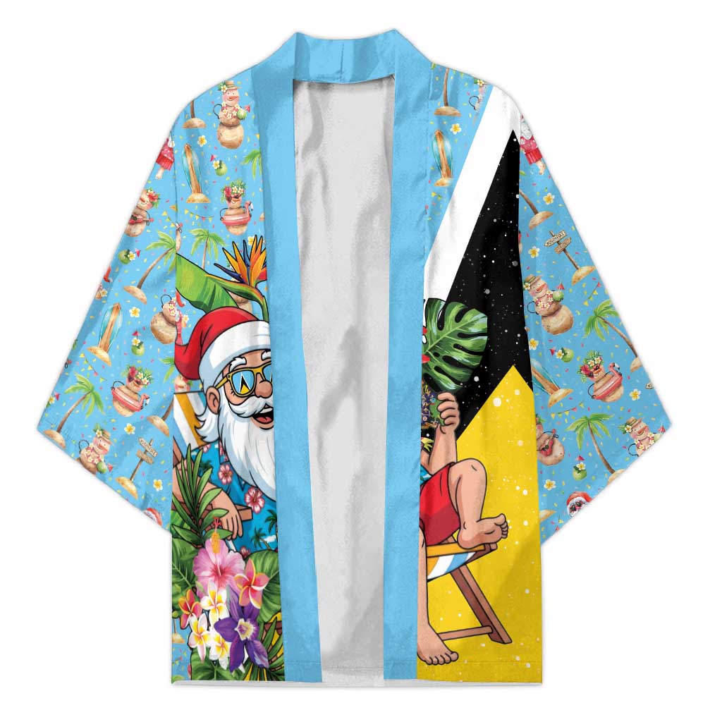 Saint Lucia Christmas Kimono Tropical Santa Claus - Wonder Print Shop
