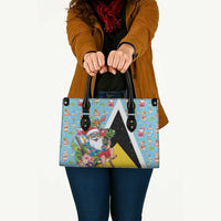 Saint Lucia Christmas Leather Bag Tropical Santa Claus - Wonder Print Shop