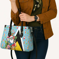 Saint Lucia Christmas Leather Bag Tropical Santa Claus - Wonder Print Shop