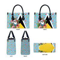 Saint Lucia Christmas Leather Bag Tropical Santa Claus - Wonder Print Shop