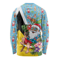 Saint Lucia Christmas Long Sleeve Shirt Tropical Santa Claus - Wonder Print Shop