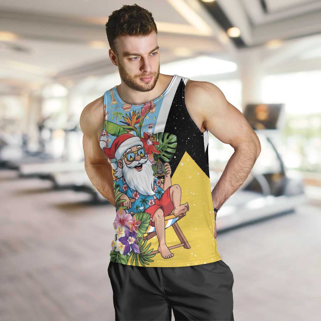Saint Lucia Christmas Men Tank Top Tropical Santa Claus - Wonder Print Shop