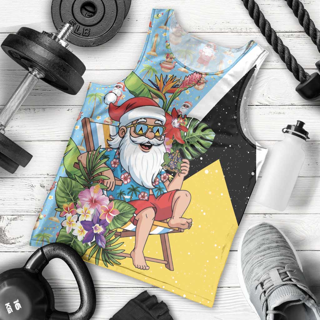 Saint Lucia Christmas Men Tank Top Tropical Santa Claus - Wonder Print Shop
