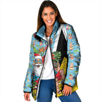 Saint Lucia Christmas Padded Jacket Tropical Santa Claus - Wonder Print Shop