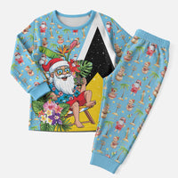 Saint Lucia Christmas Pajama Set Tropical Santa Claus - Wonder Print Shop