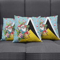 Saint Lucia Christmas Pillow Cover Tropical Santa Claus - Wonder Print Shop