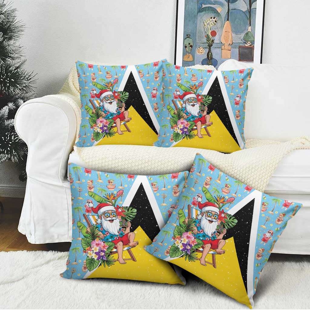 Saint Lucia Christmas Pillow Cover Tropical Santa Claus - Wonder Print Shop