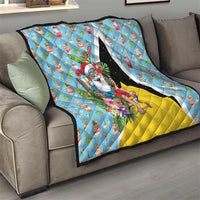 Saint Lucia Christmas Quilt Tropical Santa Claus - Wonder Print Shop