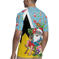 Saint Lucia Christmas Rugby Jersey Tropical Santa Claus - Wonder Print Shop