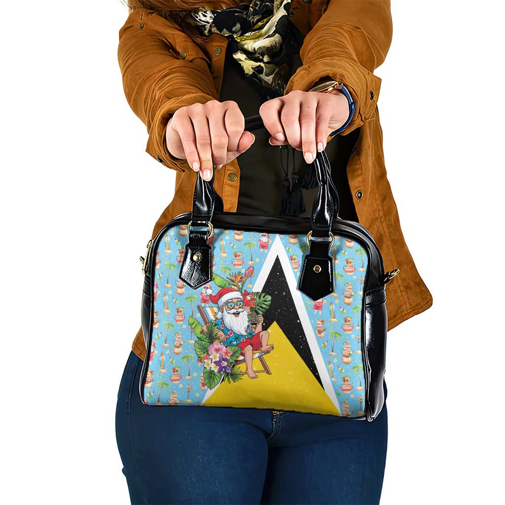 Saint Lucia Christmas Shoulder Handbag Tropical Santa Claus - Wonder Print Shop