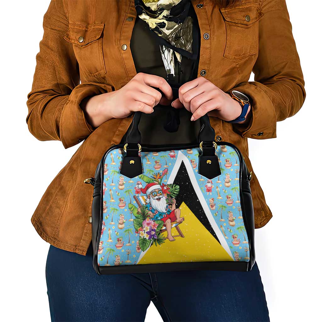 Saint Lucia Christmas Shoulder Handbag Tropical Santa Claus - Wonder Print Shop