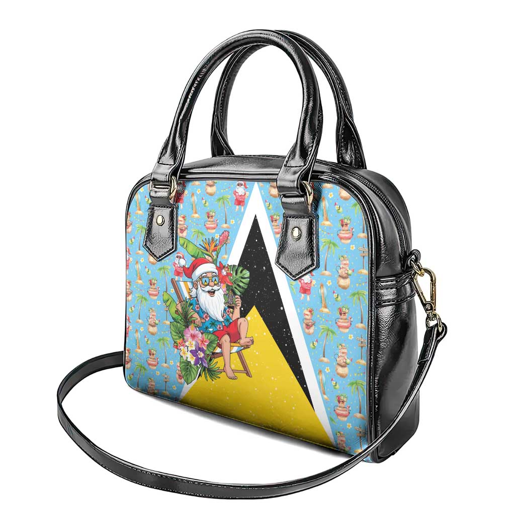 Saint Lucia Christmas Shoulder Handbag Tropical Santa Claus - Wonder Print Shop