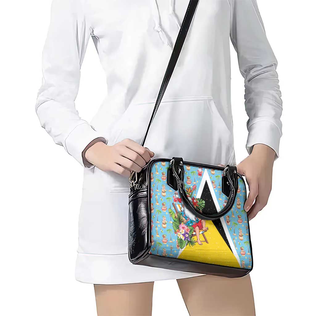 Saint Lucia Christmas Shoulder Handbag Tropical Santa Claus - Wonder Print Shop