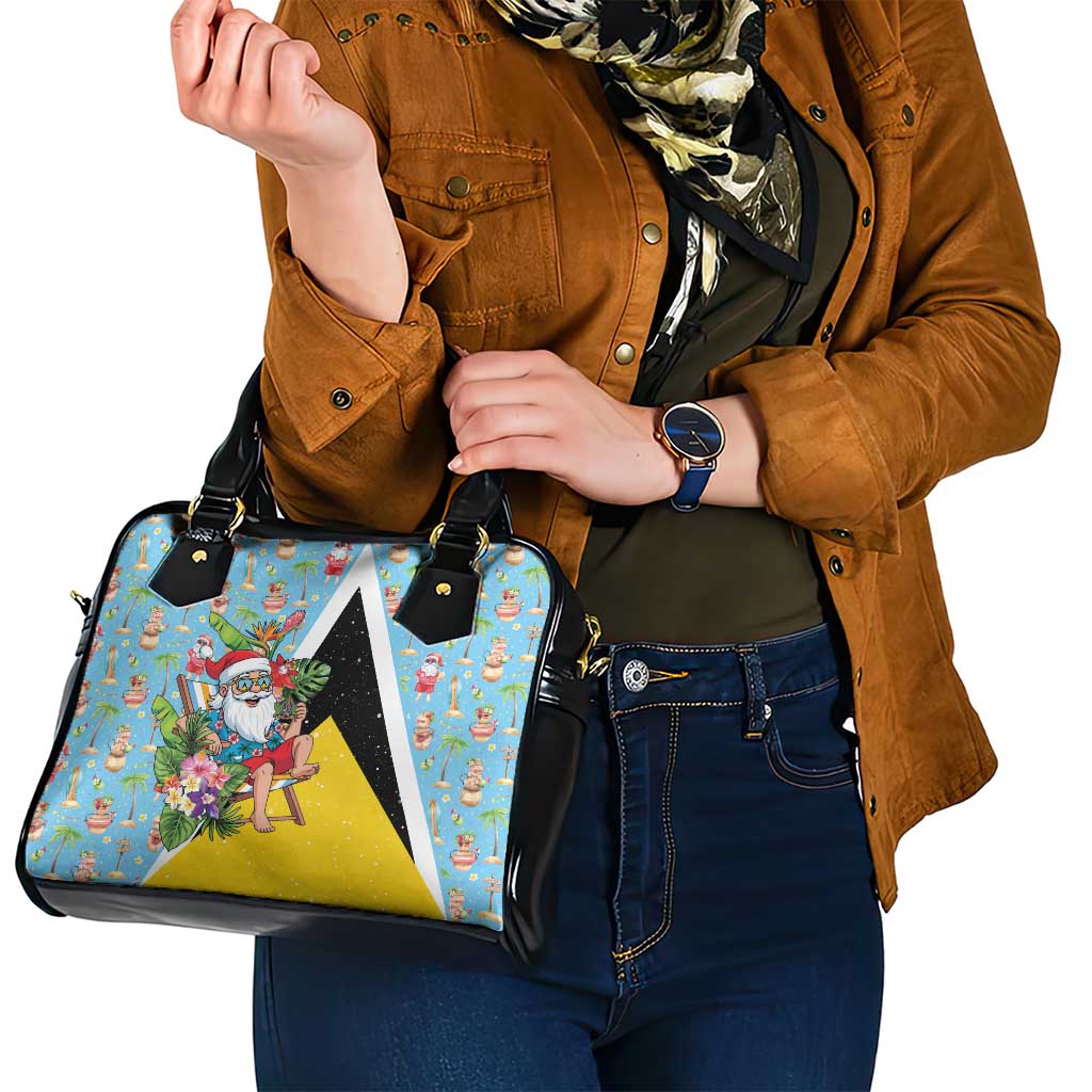 Saint Lucia Christmas Shoulder Handbag Tropical Santa Claus - Wonder Print Shop