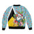 Saint Lucia Christmas Sleeve Zip Bomber Jacket Tropical Santa Claus - Wonder Print Shop