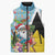 Saint Lucia Christmas Sleeveless Puffer Jacket Tropical Santa Claus - Wonder Print Shop