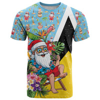 Saint Lucia Christmas T Shirt Tropical Santa Claus - Wonder Print Shop