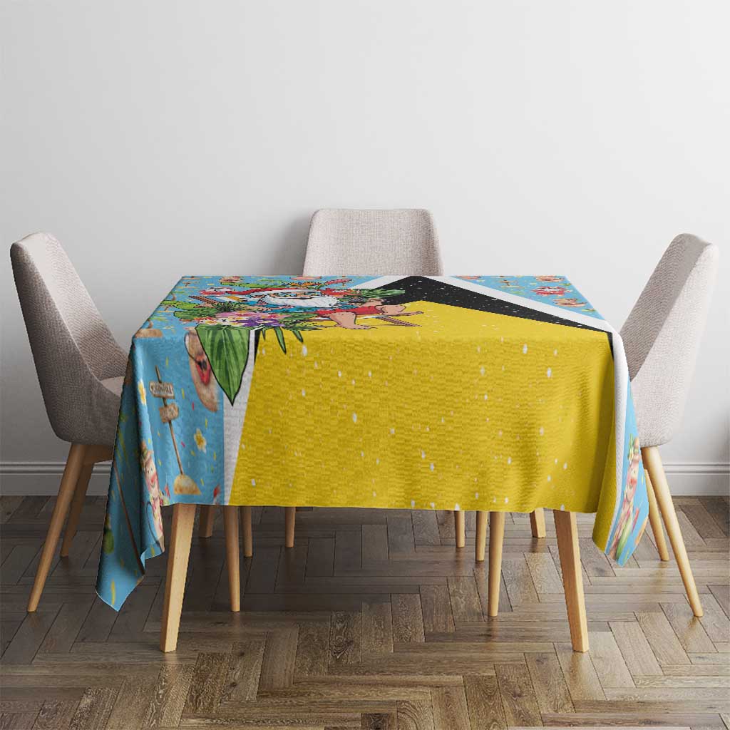 Saint Lucia Christmas Tablecloth Tropical Santa Claus - Wonder Print Shop