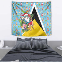 Saint Lucia Christmas Tapestry Tropical Santa Claus - Wonder Print Shop