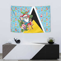 Saint Lucia Christmas Tapestry Tropical Santa Claus - Wonder Print Shop