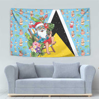 Saint Lucia Christmas Tapestry Tropical Santa Claus - Wonder Print Shop