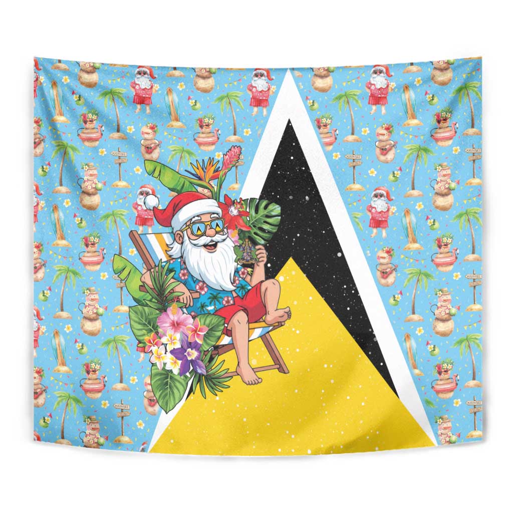 Saint Lucia Christmas Tapestry Tropical Santa Claus - Wonder Print Shop