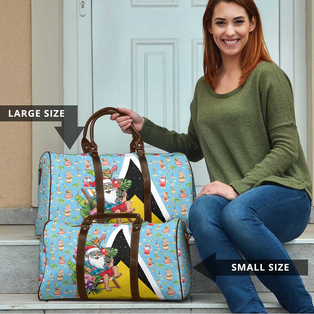 Saint Lucia Christmas Travel Bag Tropical Santa Claus - Wonder Print Shop