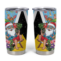 Saint Lucia Christmas Tumbler Cup Tropical Santa Claus - Wonder Print Shop