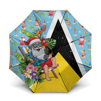 Saint Lucia Christmas Umbrella Tropical Santa Claus - Wonder Print Shop