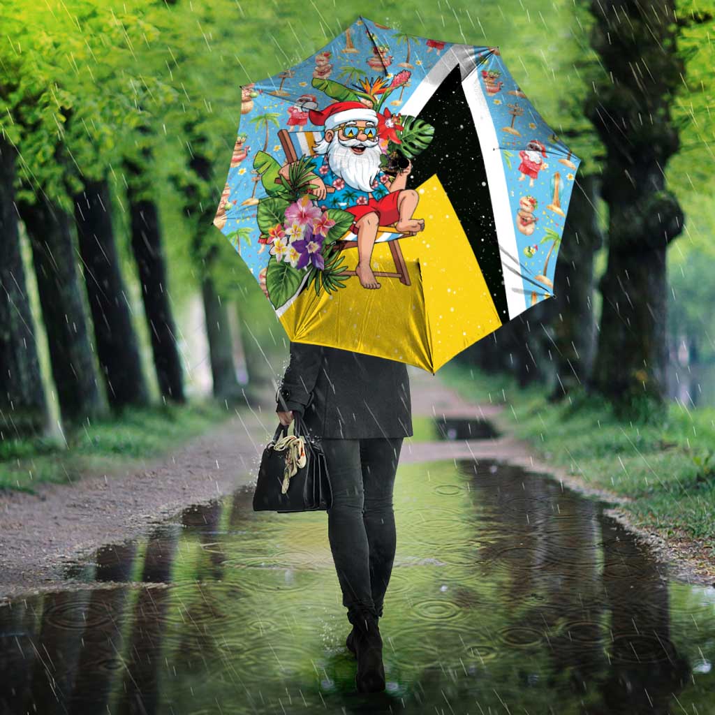 Saint Lucia Christmas Umbrella Tropical Santa Claus - Wonder Print Shop