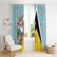 Saint Lucia Christmas Window Curtain Tropical Santa Claus - Wonder Print Shop