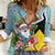 Saint Lucia Christmas Women Casual Shirt Tropical Santa Claus - Wonder Print Shop