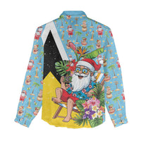 Saint Lucia Christmas Women Casual Shirt Tropical Santa Claus - Wonder Print Shop