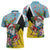 Saint Lucia Christmas Zipper Polo Shirt Tropical Santa Claus - Wonder Print Shop