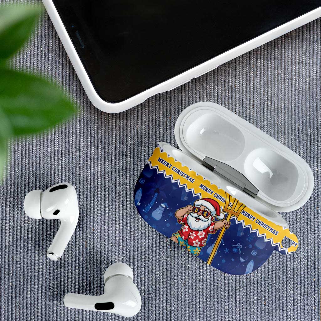 Barbados Christmas AirPods Case Trident Dabbing Santa - Wonder Print Shop