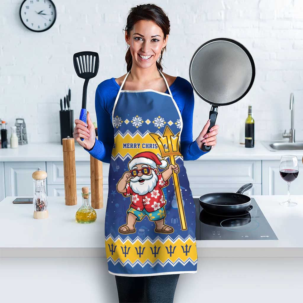 Barbados Christmas Apron Trident Dabbing Santa - Wonder Print Shop