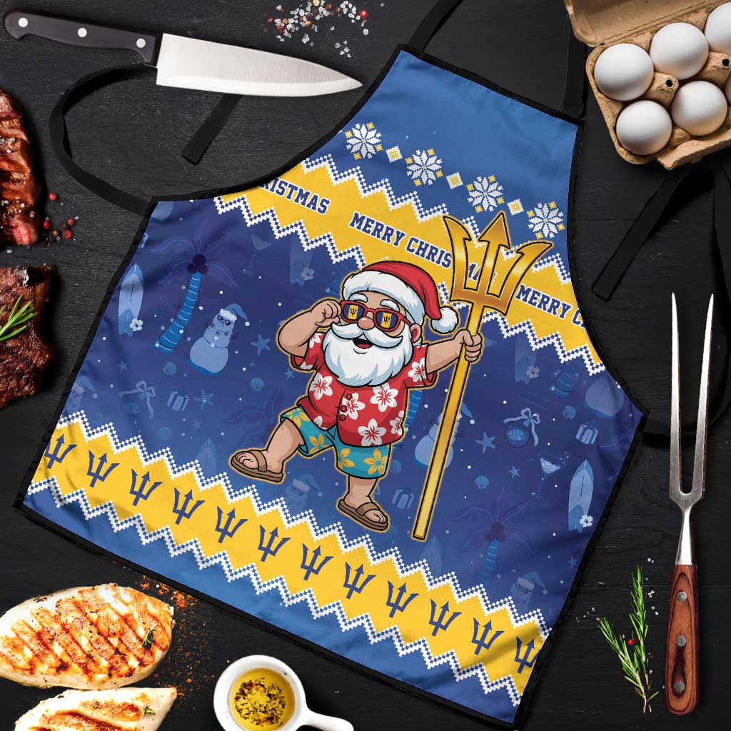 Barbados Christmas Apron Trident Dabbing Santa - Wonder Print Shop