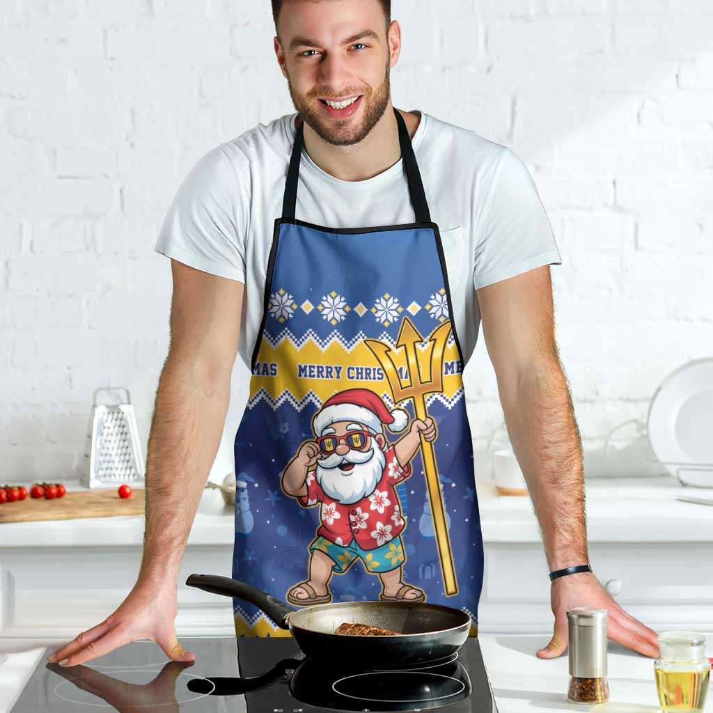 Barbados Christmas Apron Trident Dabbing Santa - Wonder Print Shop