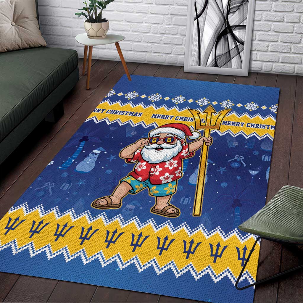 Barbados Christmas Area Rug Trident Dabbing Santa - Wonder Print Shop