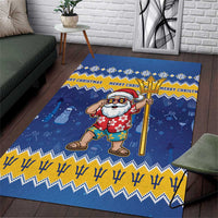 Barbados Christmas Area Rug Trident Dabbing Santa - Wonder Print Shop