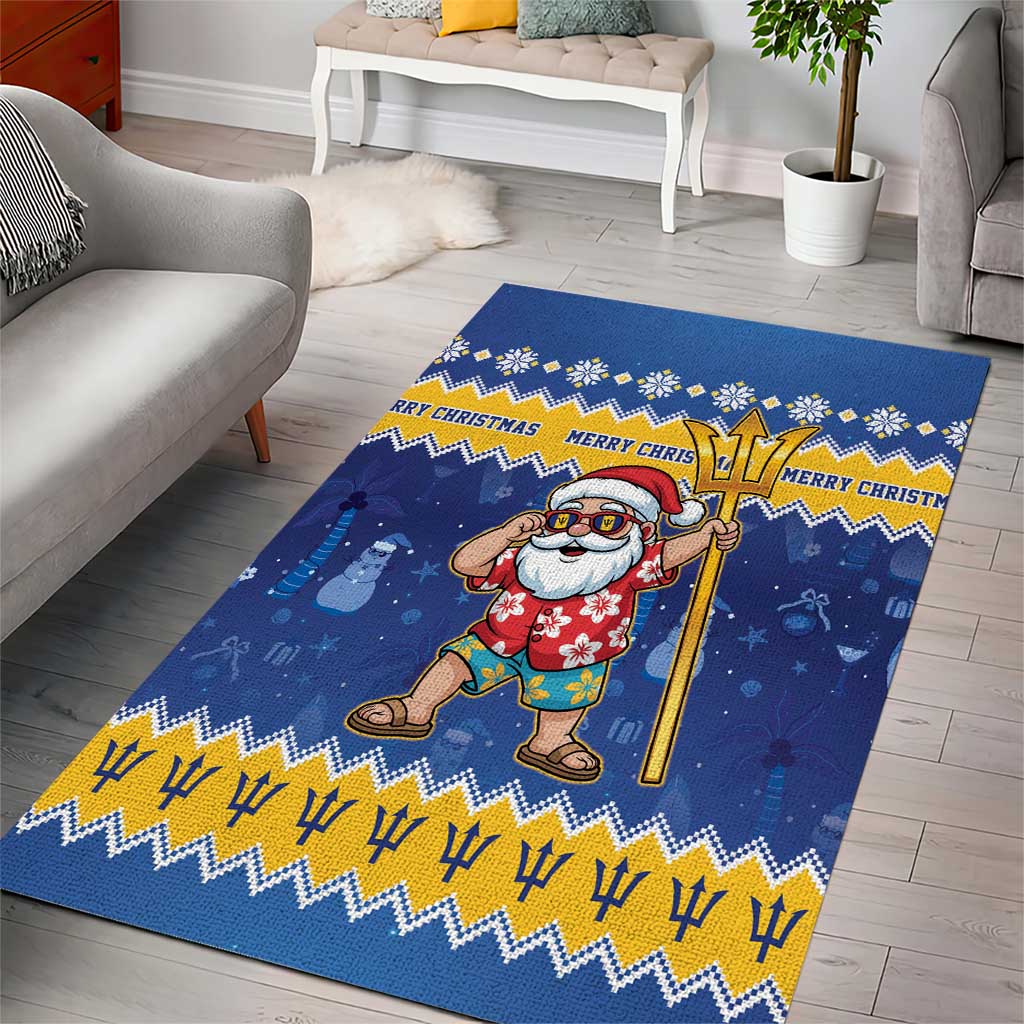 Barbados Christmas Area Rug Trident Dabbing Santa - Wonder Print Shop
