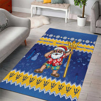 Barbados Christmas Area Rug Trident Dabbing Santa - Wonder Print Shop