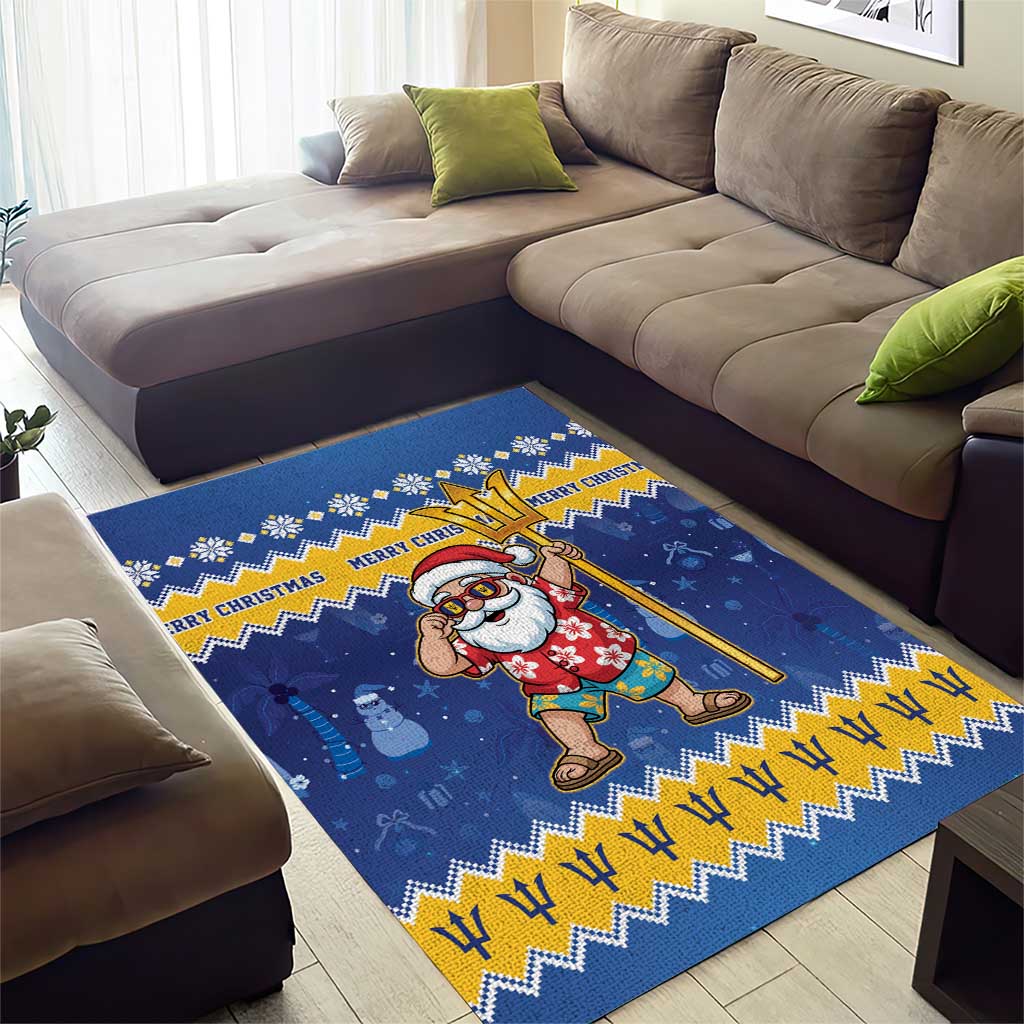 Barbados Christmas Area Rug Trident Dabbing Santa - Wonder Print Shop