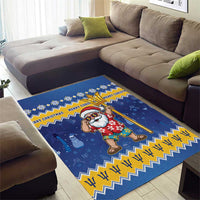 Barbados Christmas Area Rug Trident Dabbing Santa - Wonder Print Shop