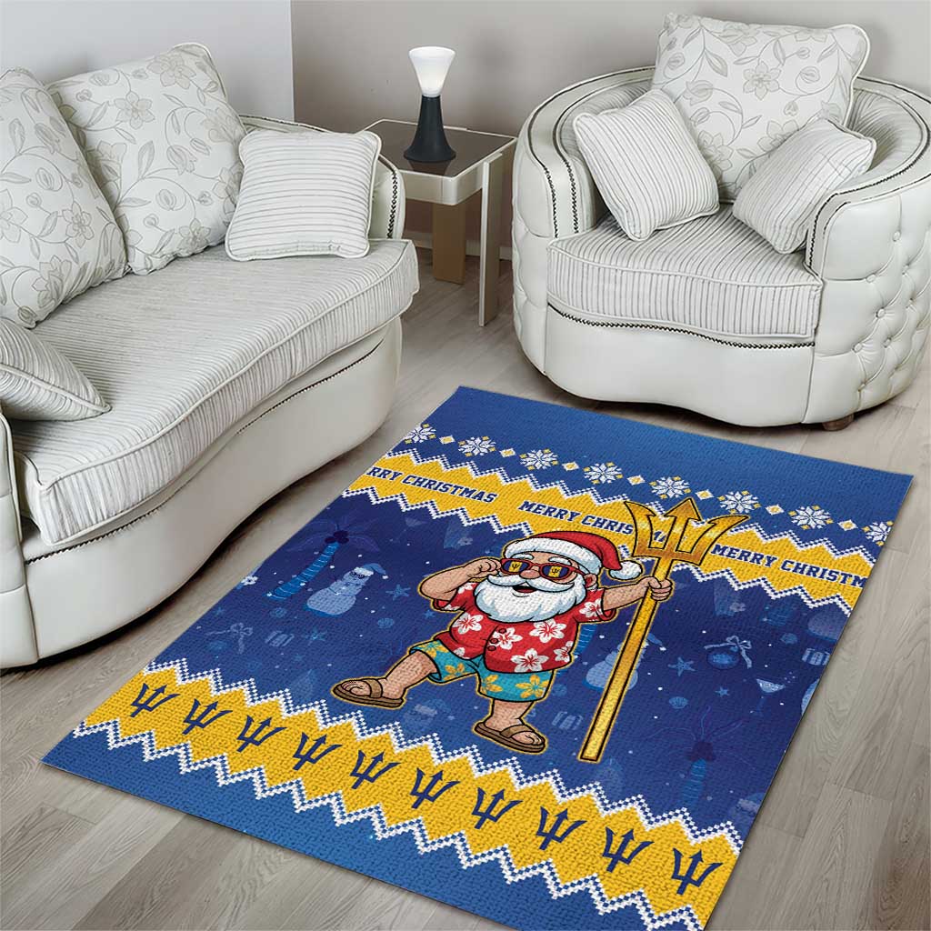 Barbados Christmas Area Rug Trident Dabbing Santa - Wonder Print Shop
